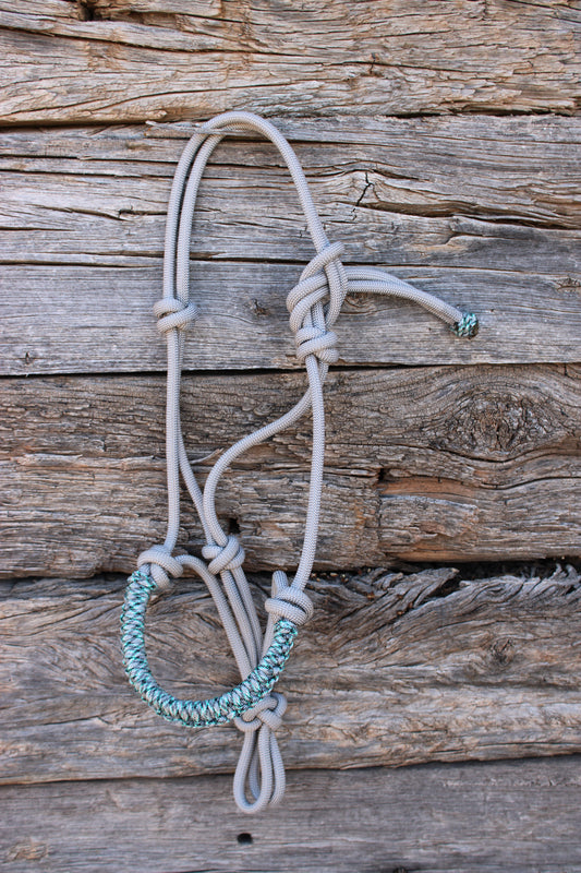 Turquoise, Black & Grey Halter