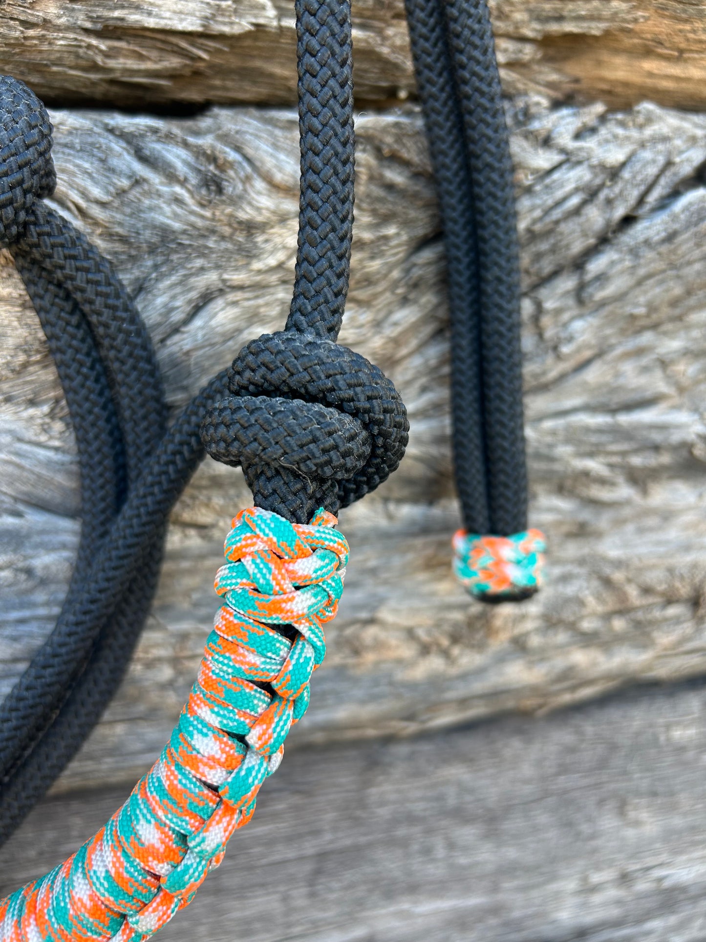 Turquoise, Orange, White & Black Halter