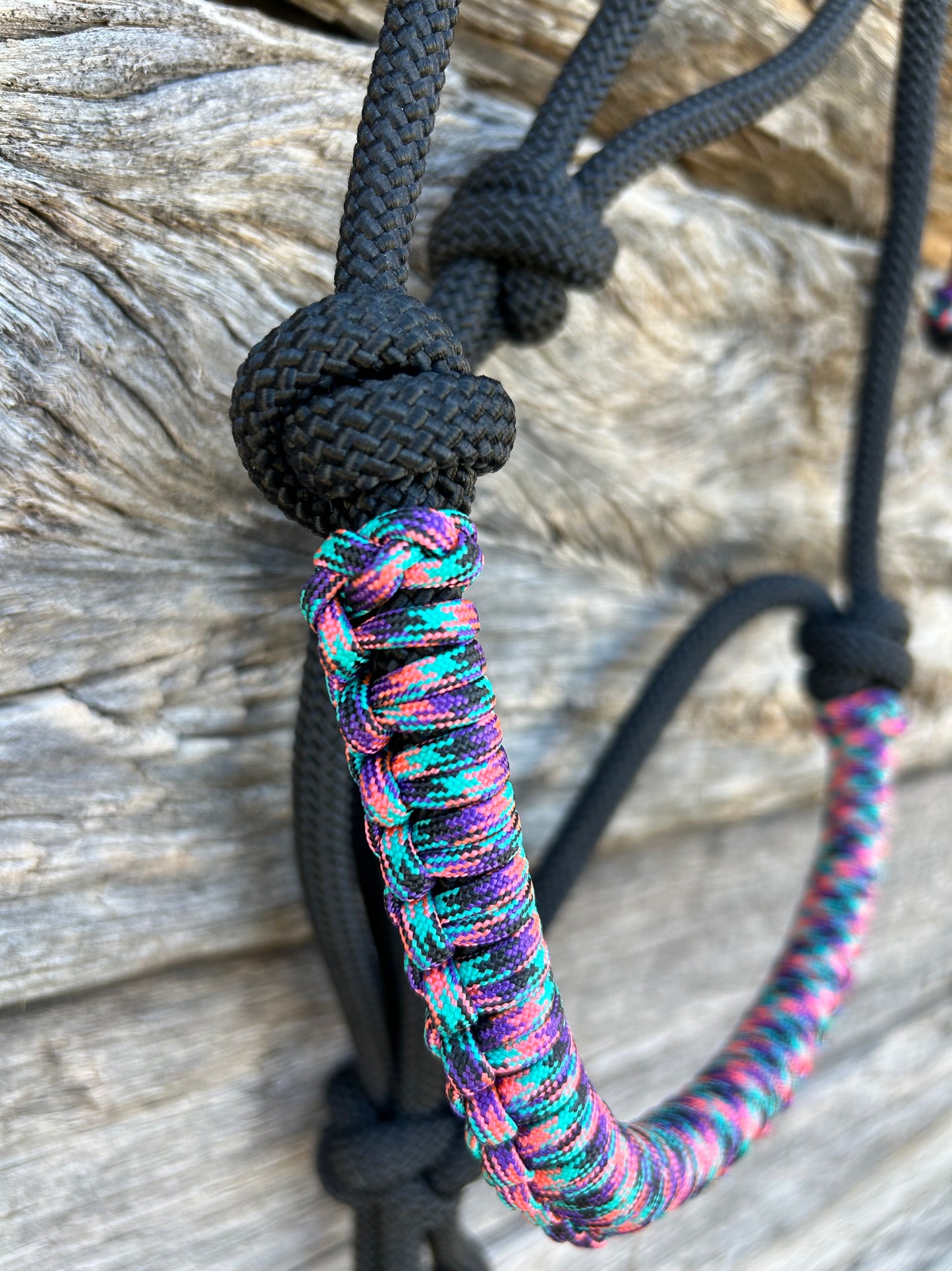 Turquoise, Pink, Purple & Black Halter